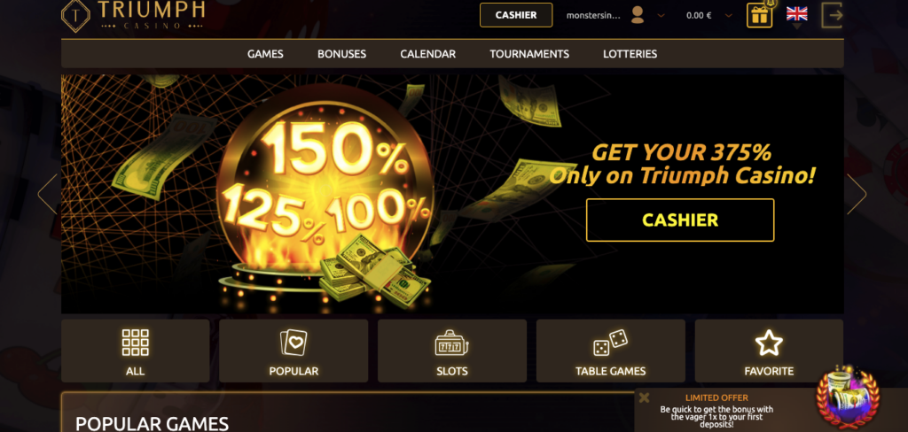 мобильная версия triumph casino