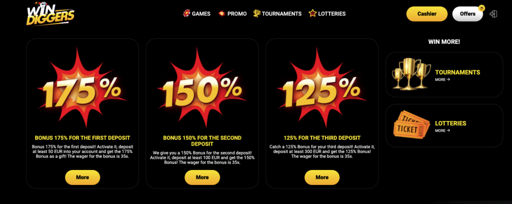 win diggers casino login